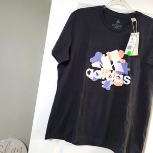 Adidas floral t-shirt XL Black graphic print